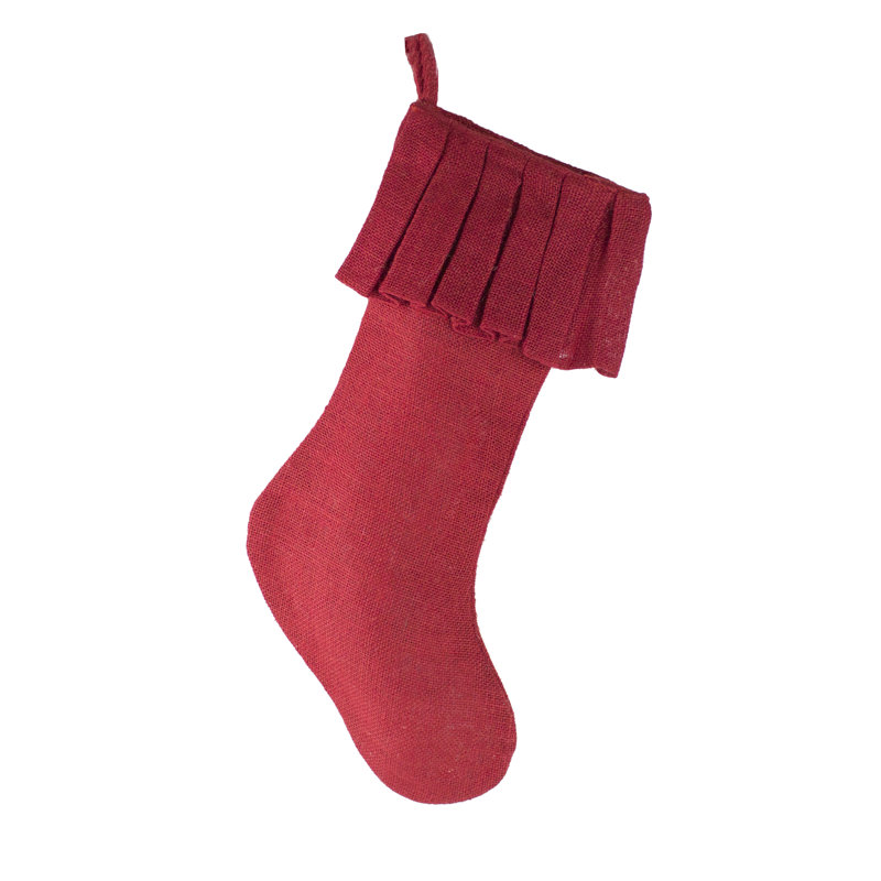 Chaussette de Noël en jute, Rouge
