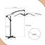 Parasol en porte-à-faux 120 po Haque-1679537404