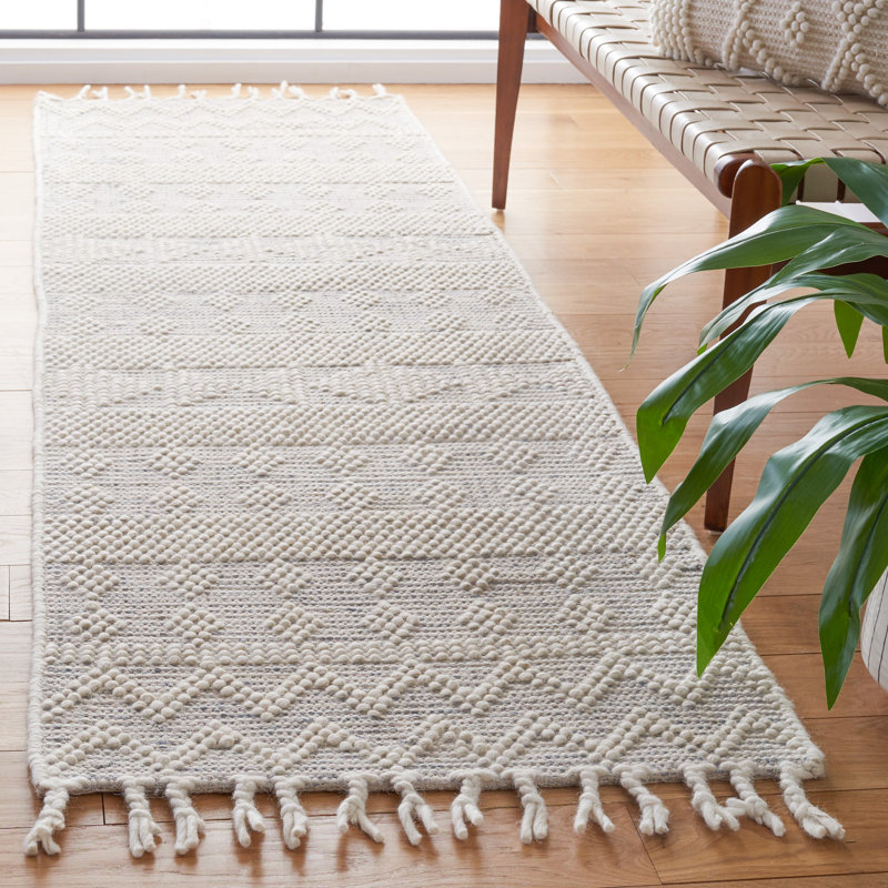 Tapis Natura 309 blanc / gris Nat309A, Tapis de couloir 2 pi 3 po x 8 pi