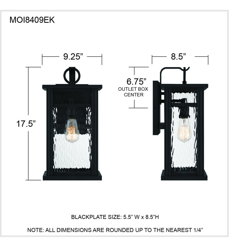 Moira Steel Wall Light, 17.5" H x 9.25" W x 8.5" D