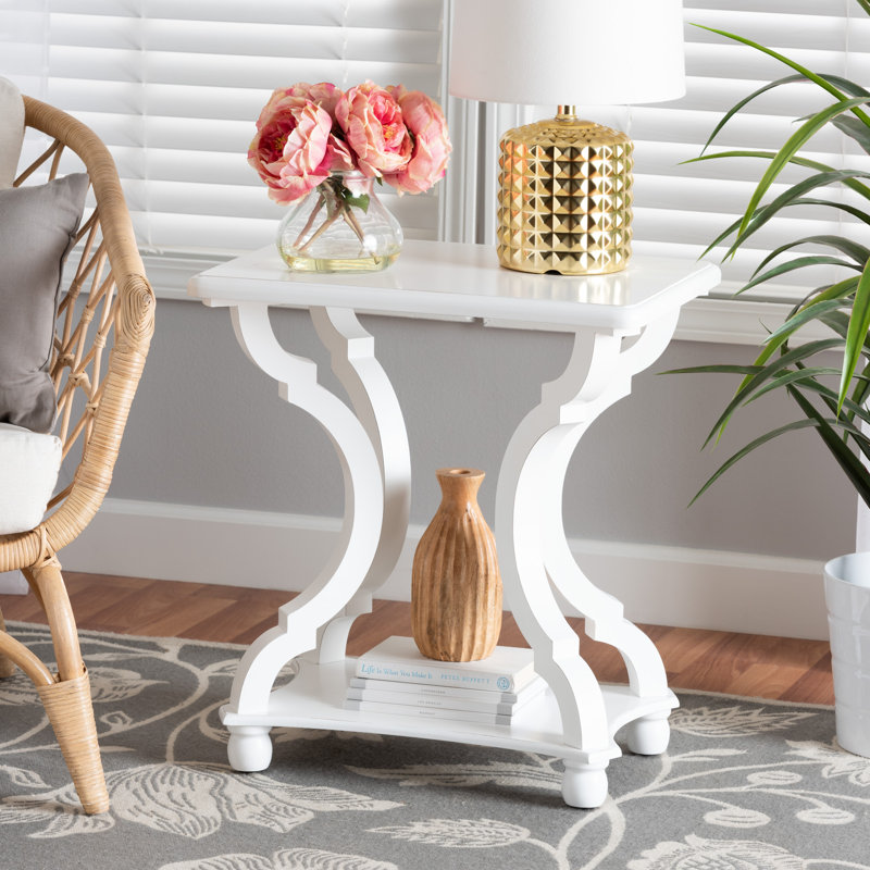 Table de bout avec rangement Alaysia, Blanc