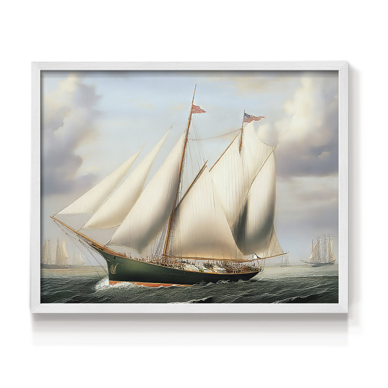Série nautique-Lxxxi - reproduction encadrée - réarmable, H 16 po x l 20 po, Blanc