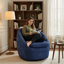 Fauteuil d'appoint moderne pivotant en tonneau, pivotant sur 360 degrés, 350 lb (ensemble de 2)-647628046