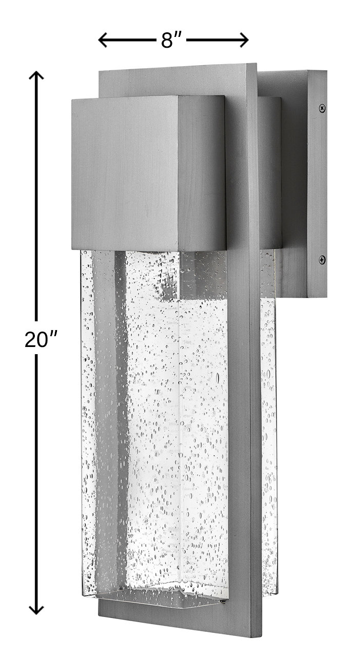 Kimora Outdoor Wall Lantern, Gray, 20" H x 8" W x 5.7" D