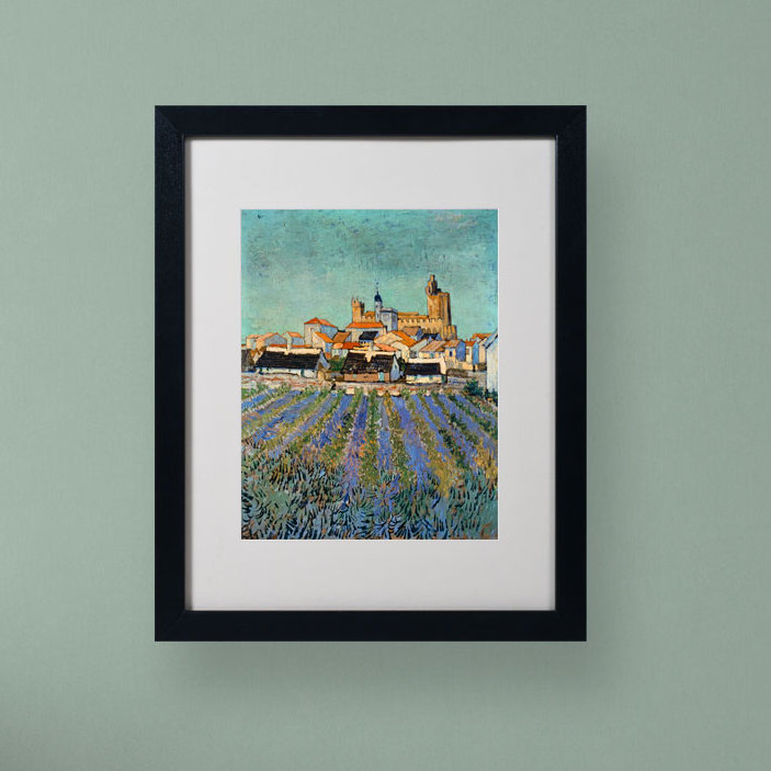 Saintes Maries par Vincent Van Gogh - reproduction d'art sur toile, H 20 po x l 16 po x P 0,5 po, Noir