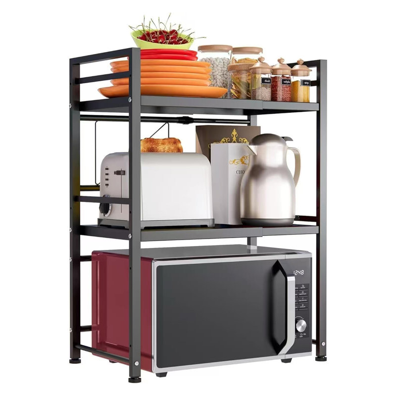 Support de micro-ondes extensible, cuisine de comptoir, Noir