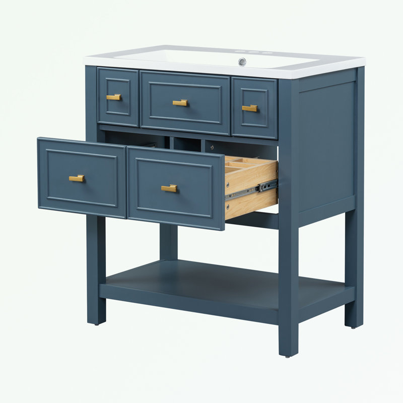 Armoire de salle de bain Maybree, Bleu