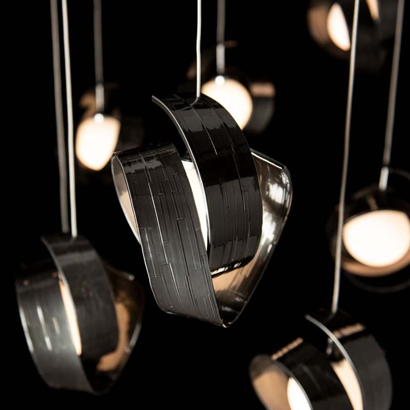 Riza 10-Light Mobile Pendant - Sterling - Standard Overall Height, 87.5", Ink