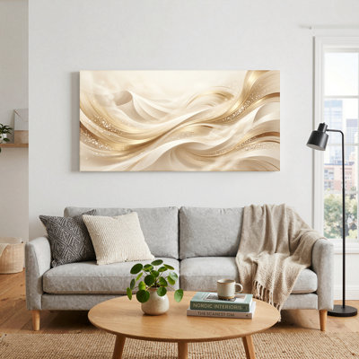 Golden Waves, reproduction d'art sur toile, ensemble de 1