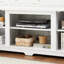 Console blanche avec saveur moderne, pour téléviseur de 70 po, espace de rangement spacieux, jusqu'à la finition