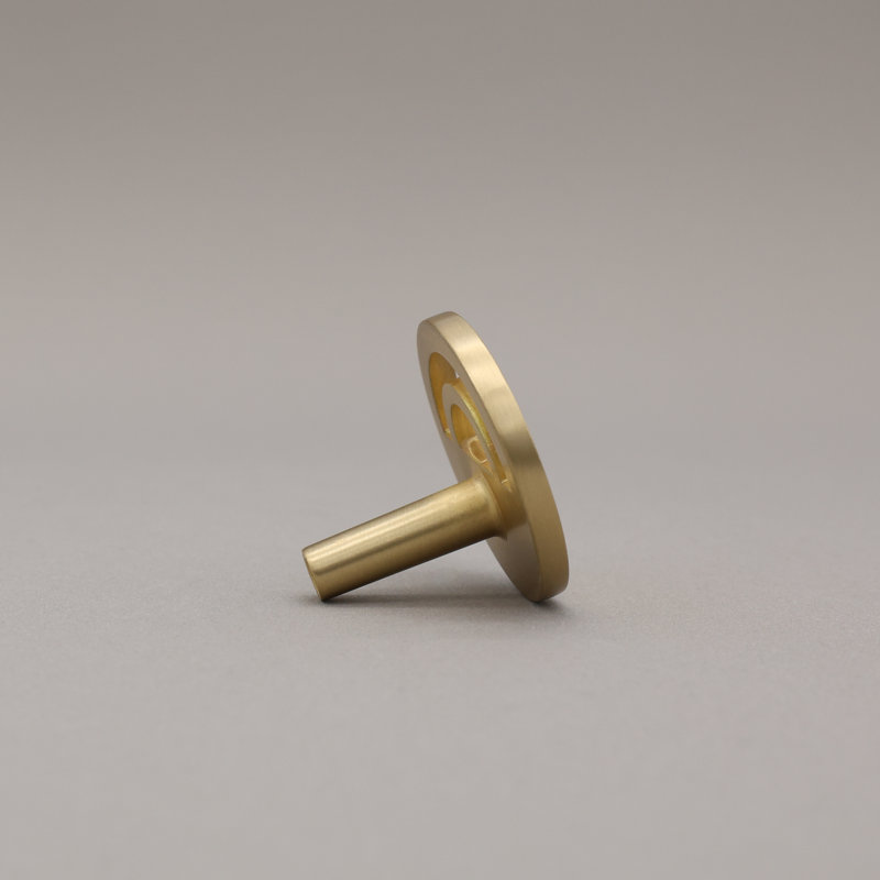 Horizon Circle Knob, Satin Brass