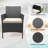 Patio Conversation Set 3 Piece Wicker Outdoor Furniture Set with Cushions and Glass Coffee Table, All-Weather PE Rattan Chairs for Balcony Porch Deck, Black Rattan Beige Cushions-2113173186-2113173242