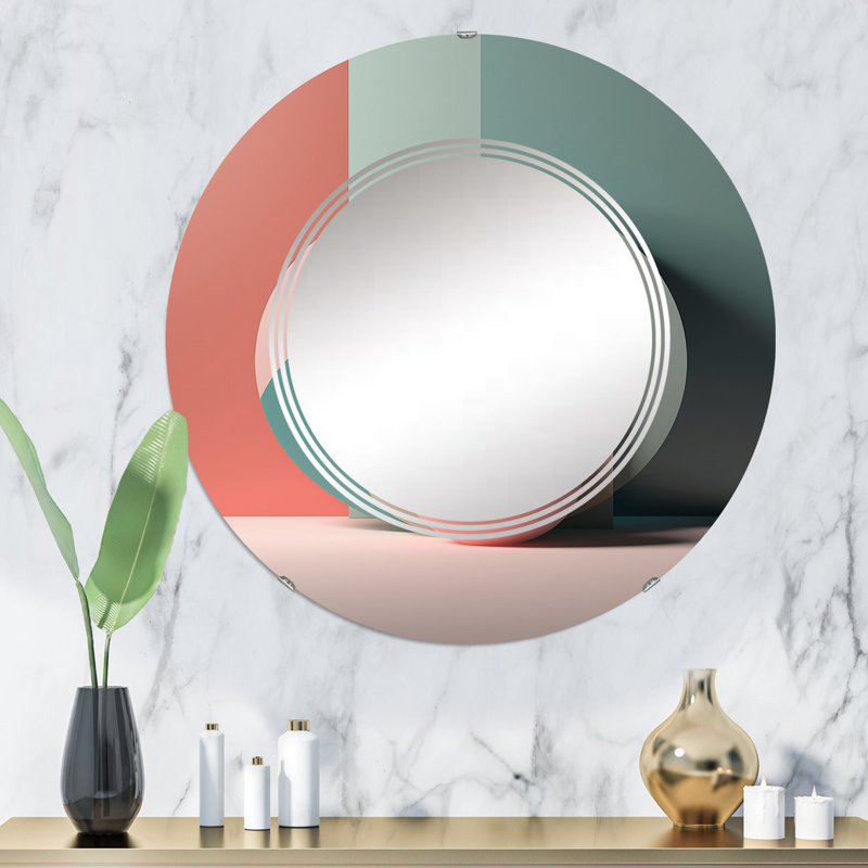 Anicetus - Miroir mural moderne rond, 32 po x 32 po