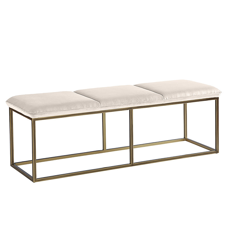 Alley Upholstered Tufted Bench, Dark Gray Performance Basketweave