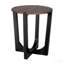 Table d'appoint en bois d'acacia massif, brun et noir-130523751