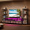 Meuble audio-vidéo à DEL avec 2 bibliothèques et ports de chargement
