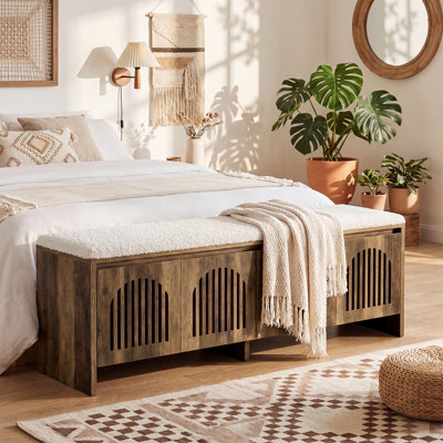 Banc de lit tapissier 55,12 po Farmhouse