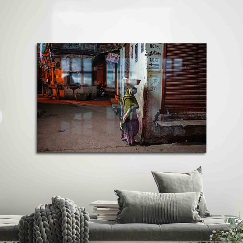 Décoration murale en verre inspirée de Indian Alley, H 31,5 po x l 47,2 po