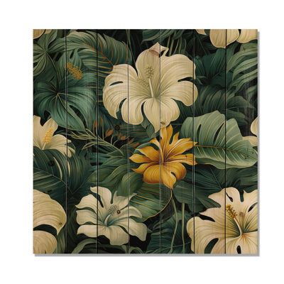 Liloh - Floral Wall Art On Natural Pine Wood