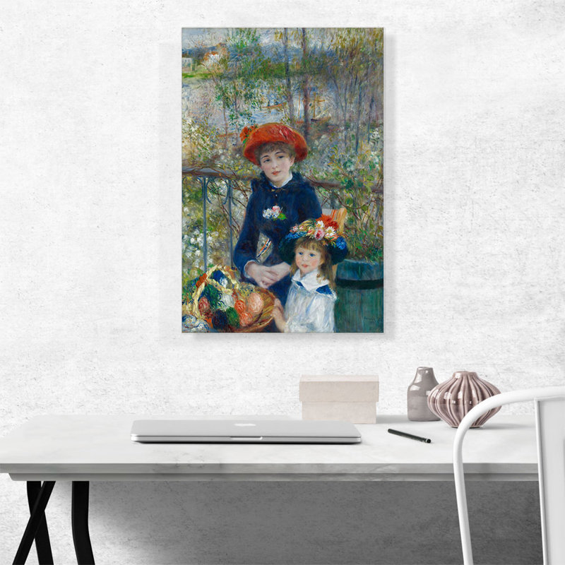 Deux soeurs sur la terrasse, 1881 par Pierre-Auguste Renoir, reproduction d'art sur toile tendue, H 26 po x l 18 po x 1,5 po