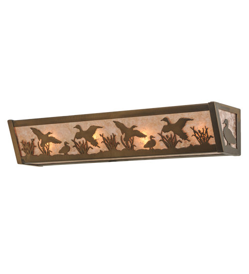Rustic Lodge 4 - Light Bath Bar, Antique Copper, Amber
