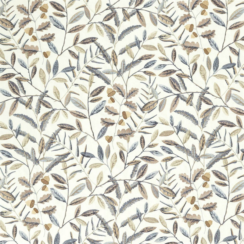 Quercus Fabric, Linen/Steel Blue