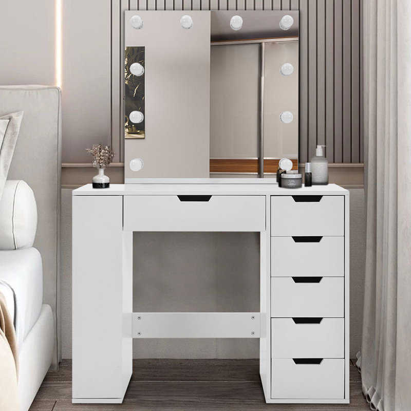 Moravian Dressing Table with LED Lighted Mirror