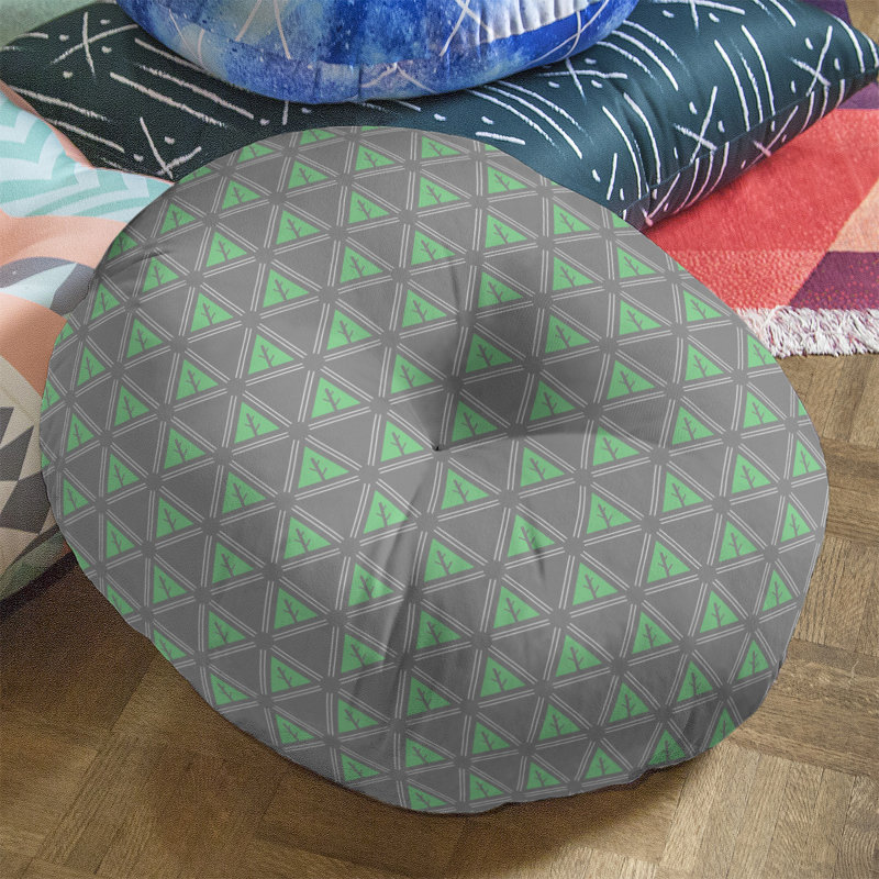 Coussin Theo Nath, 30 po x 30 po, Vert / Gris