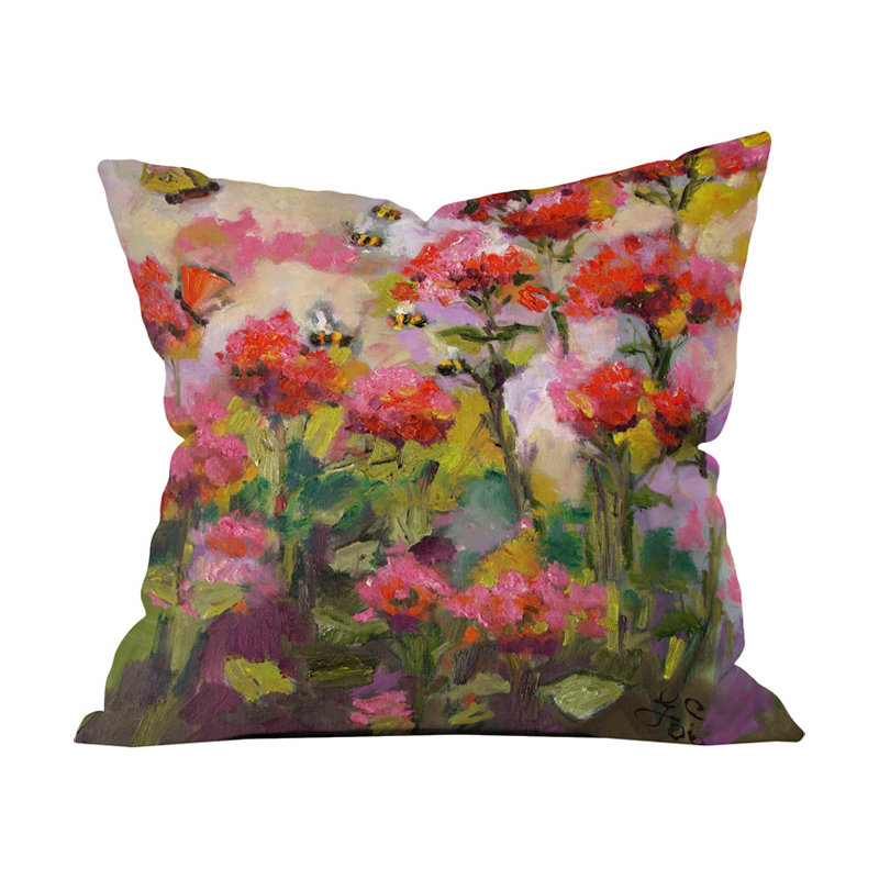 Bee Balm and Bees Out Throw Pillow