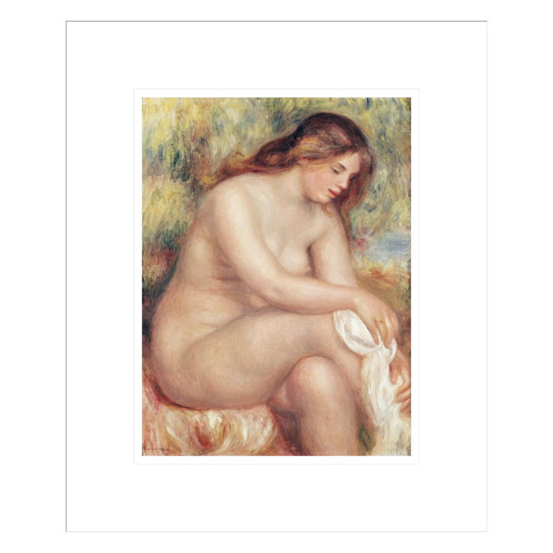«Bather Drying Herself» par Pierre-Auguste Renoir, impression giclée sur cadre, H 16,42 po x l 13,75 po