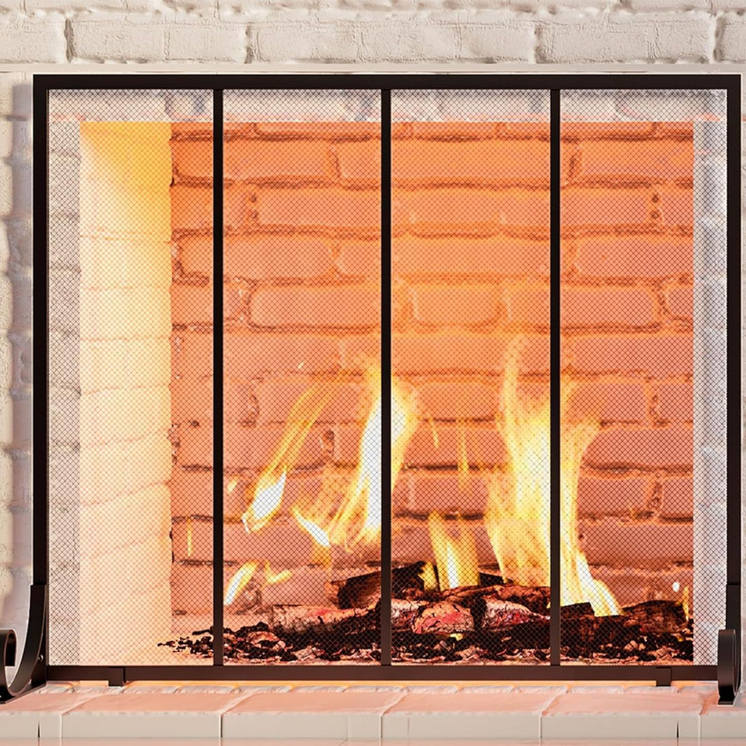 Red Barrel Studio® Wrought Metal Flat Panel Fireplace Screen | Wayfair