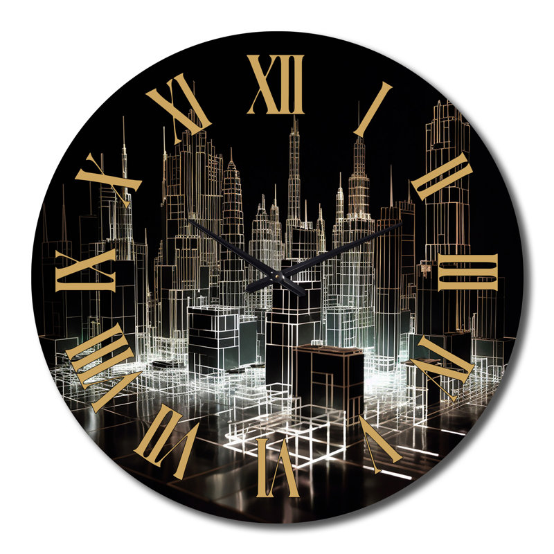 Horloge murale 3D Cityscape New York, Grand