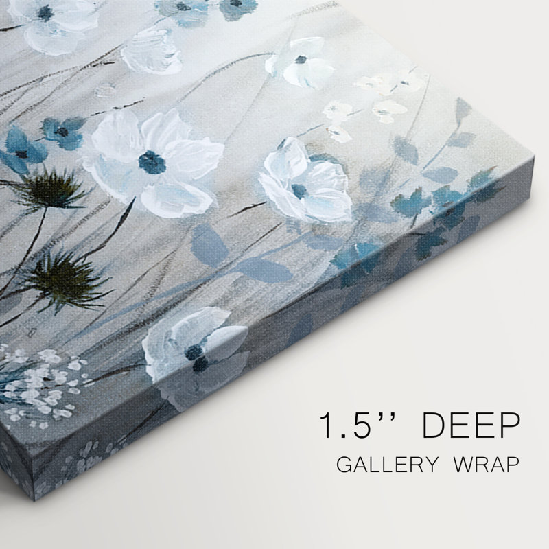 «Blue Meadow Field», toile tendue avec châssis, prête à être accrochée, H 24 po x l 48 po
