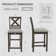 Fabiola 25'' X-Back Solid Wood Fabric Upholstered Bar & Counter Stool with Footrest
