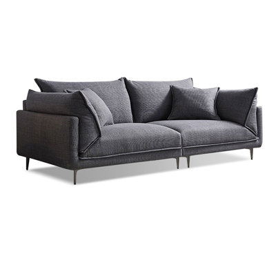 Canapé modulaire gris en coton et lin