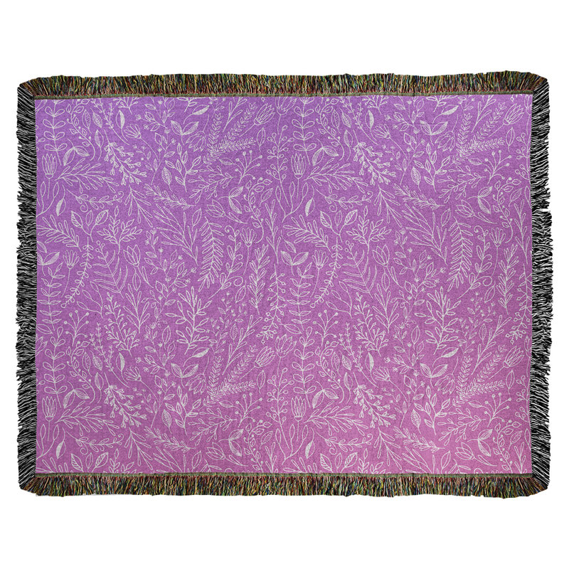Couverture en coton tissé Katelyn Elizabeth Ditsy, l 37 po x L 52 po, Mauve / Rose