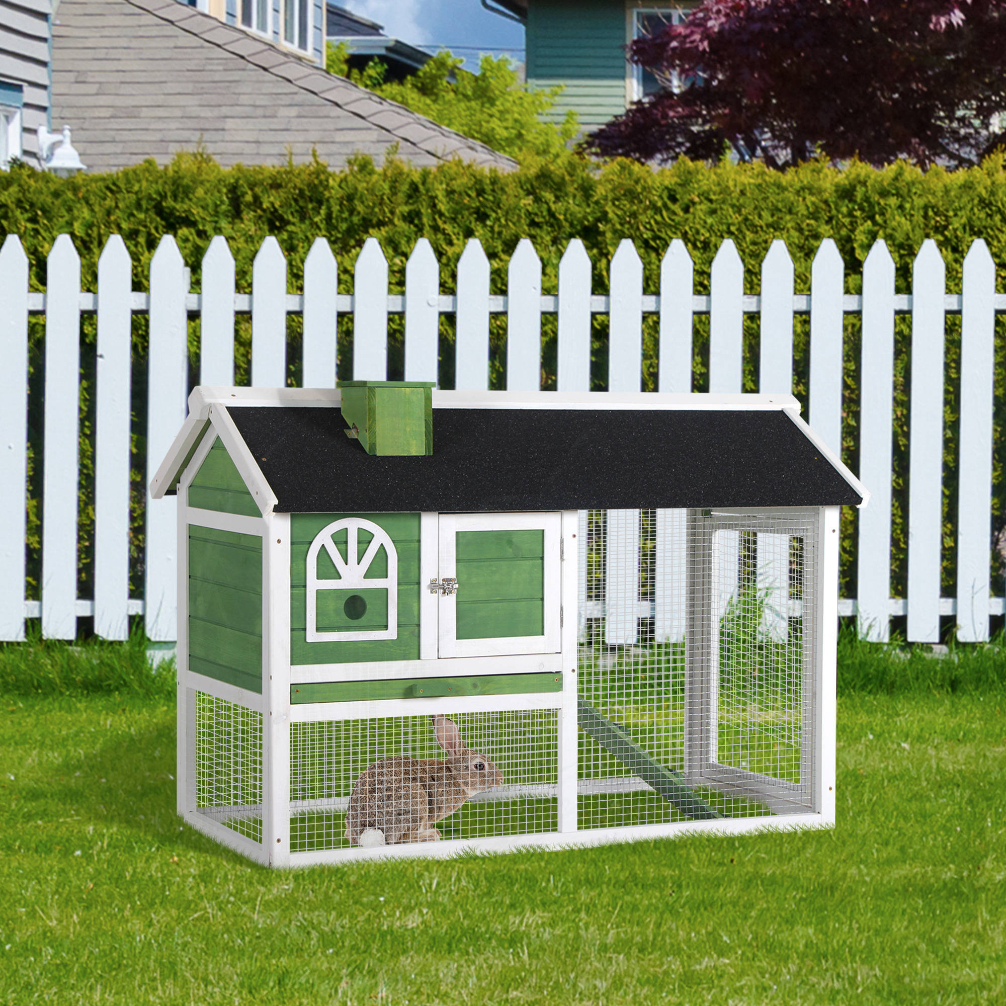 Archie & Oscar Dalessandro Weather Resistant Rabbit Hutch with Ramp ...