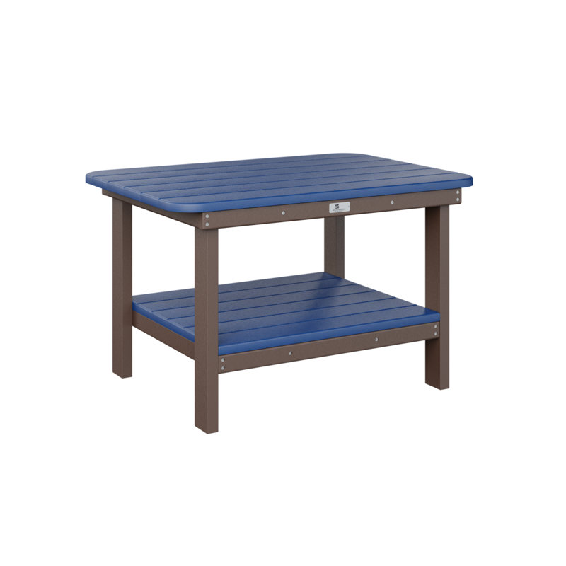 Outdoor Rectangle Coffee Table, Pacific Blue, Chocolate Brown