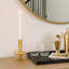 Sculptural 5" Glass Candle Holder - Modern Tabletop Candle Holder with Rounded Accent Base-1454660924
