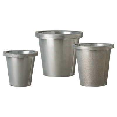 Ensemble de pots à fleurs en zinc 3 pièces Larisa