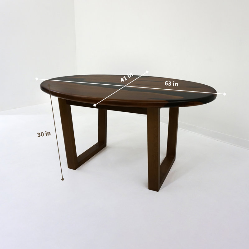 Walnut Oval Solid Wood Dining Table