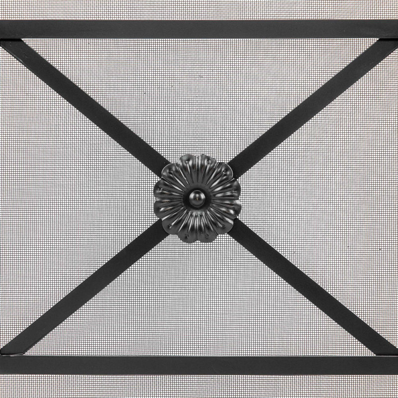 Royal Steel Fireplace Screen, Flat Black