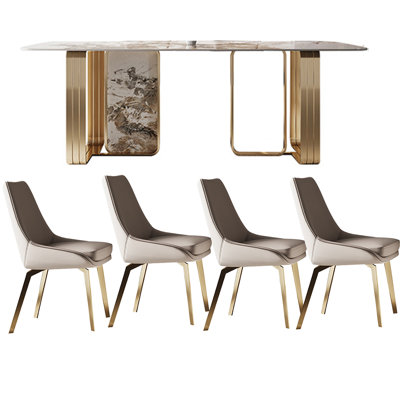 Kerschner 4 - Person Double Pedestal Dining Set