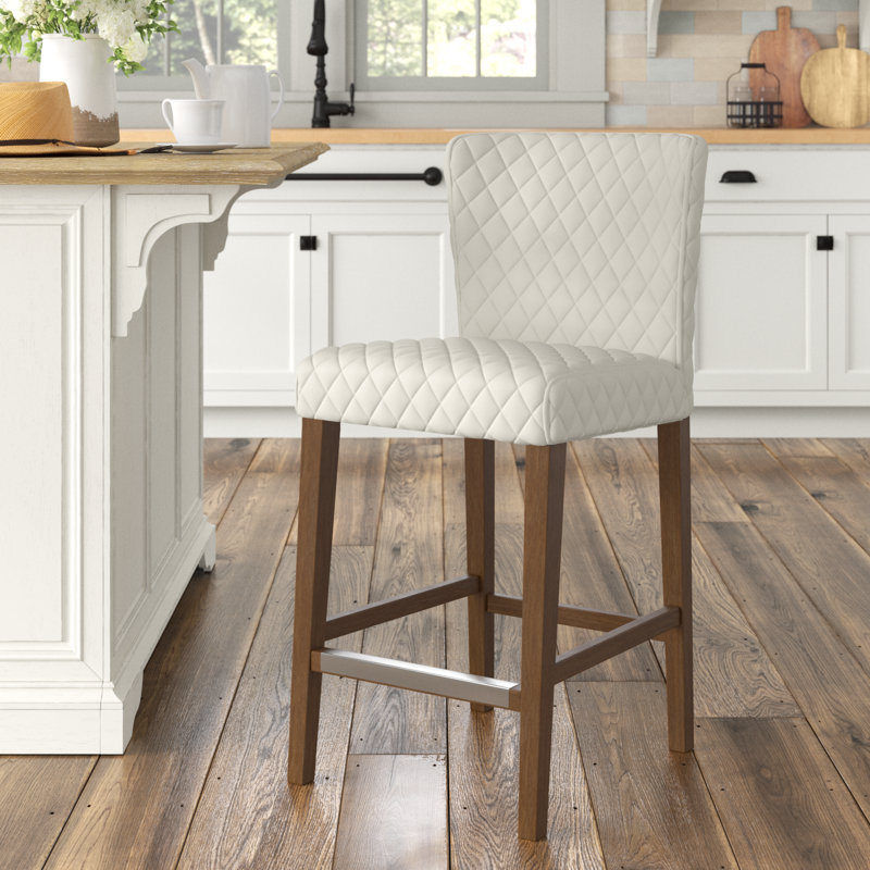 Vytis Upholstered Counter Stool, Counter Stool (25.5" Seat Height), Danburry Off-White