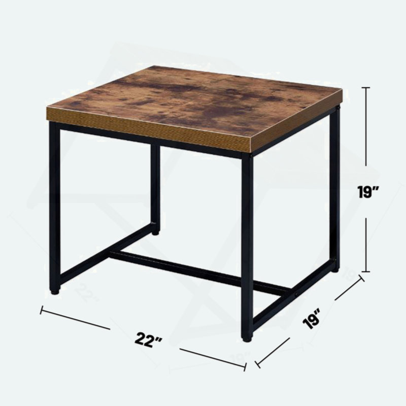 Rectangular Wooden Top End Table