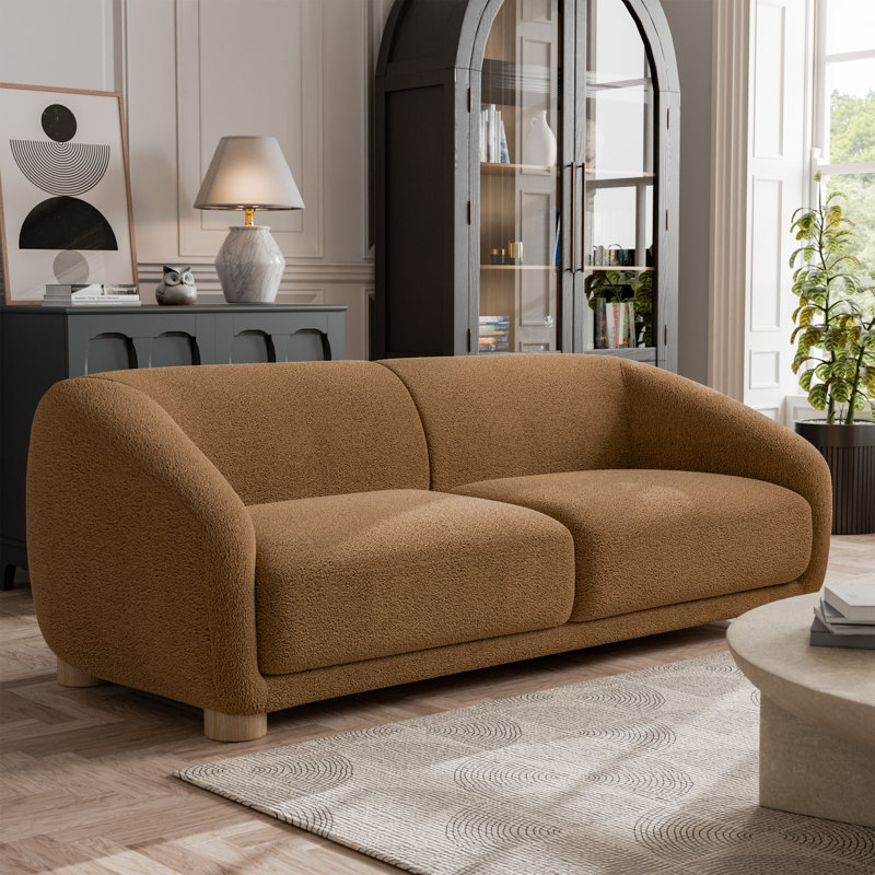 Celal Modern Loveseat, Brown, 29" H x 87.5" W x 38" D