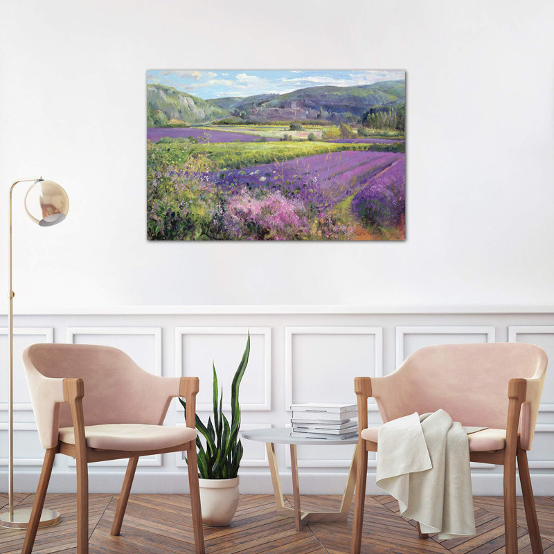 Lavender Fields In Old Provence by Timothy Easton - Painting on Canvas, 66.04 cm H x 45.72 cm W x 1.91 cm D, No Frame