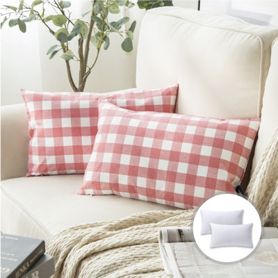Gingham Check Plaid Decorative Throw Pillow