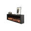 Black Solid Wood TV Cabinet Fireplace-117598215