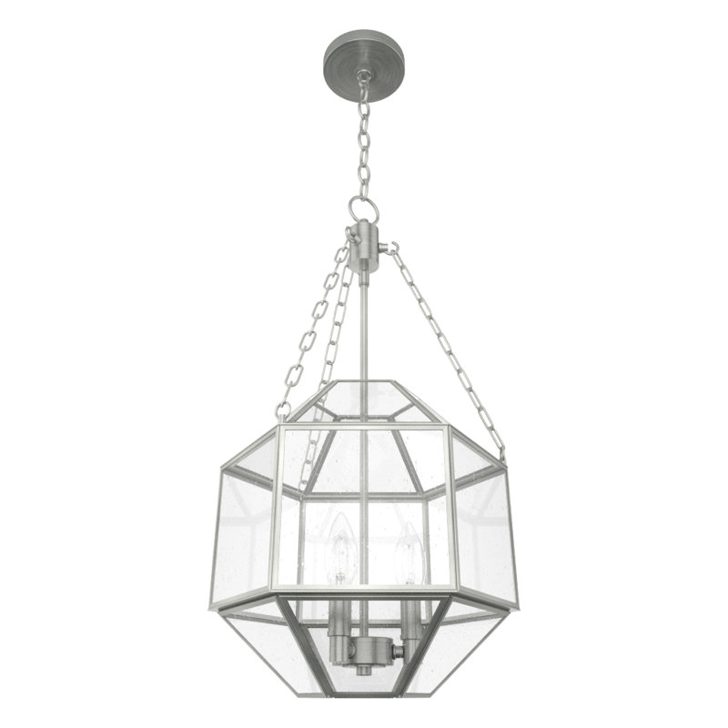 Indria 3 - Light Geometric Pendant, Large, Brushed Nickel